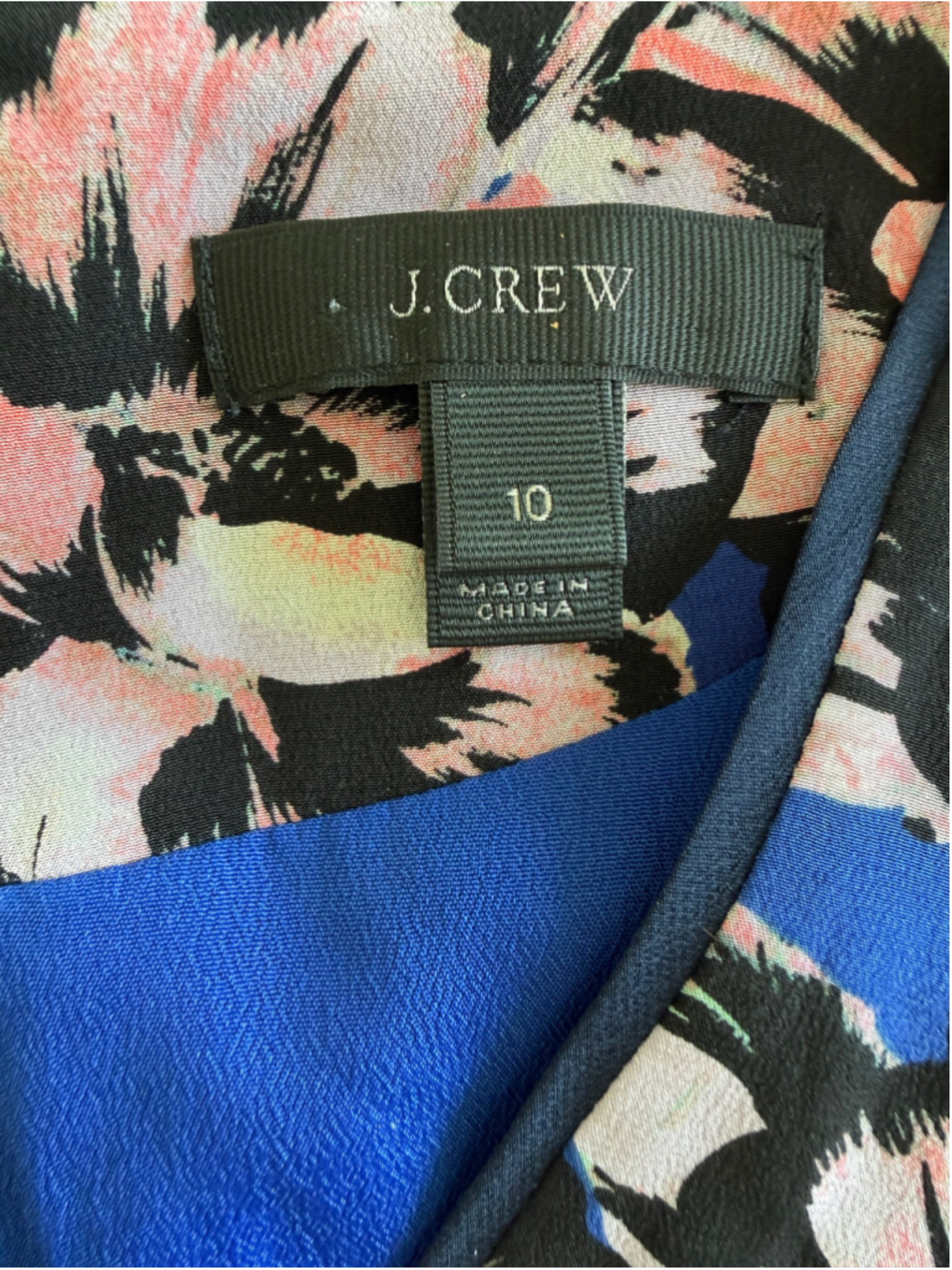 Women's J.Crew Silk Pleated Floral Dress Size 10 Blue Pink - Picture 4 of 9